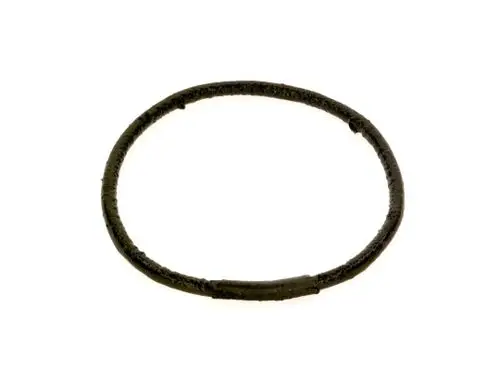 Schwarzer Ring aus flexiblem Material, potenziell als Dichtung verwendbar, auf weißem Hintergrund, möglicherweise für Anwendungen von Bosch.